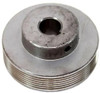 Air Compressor Sales 2-3/8" OD x 5/8" Bore Poly-Groove Pulley #01899C, metallic pulley with grooves for belt drive system.