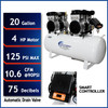 California Air Tools Powerful 4.0 HP SMART Ultra-Quiet & Oil-Free 20-Gallon Stationary Air Compressor w/ Automatic Drain Valve #116736