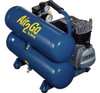 Jenny Products, Inc. New Jenny 2 HP 4.8-Gallon Twin-Stacked Tank Electric Hand-Carry Air Compressor, 4 CFM, blue compressor with dual tanks and gauges
