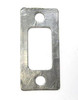Chicago Pneumatic Aftercooler Gasket #048B0C, metallic gasket with two circular holes and one rectangular cutout for industrial cooling system maintenance.