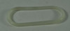 Chicago Pneumatic Gasket, Aftercooler Cap #048BB6 - A white rubber gasket with an oval shape and rounded edges.