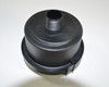 MAT - EDI Air Filter Assembly #05A36C, black cylindrical vehicle air filter component with threaded metal nozzle on top