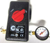 MAT - EDI Pressure Switch Assembly, 125 PSI P/C Manifold Assembly with red control knob and pressure gauge.
