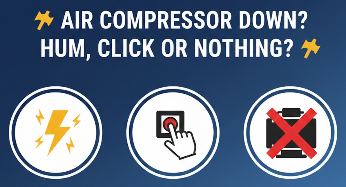 Troubleshooting Your Air Compressor When Your Motor Just Hums, Clicks, or Won't Start