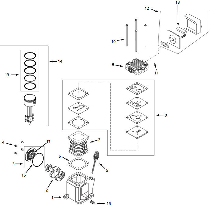 Speedaire SingleStage Air Compressor Pump Parts Master Tool Repair