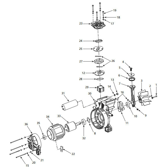 Campbell Hausfeld OilFree Air Compressor Pump Parts Master Tool Repair