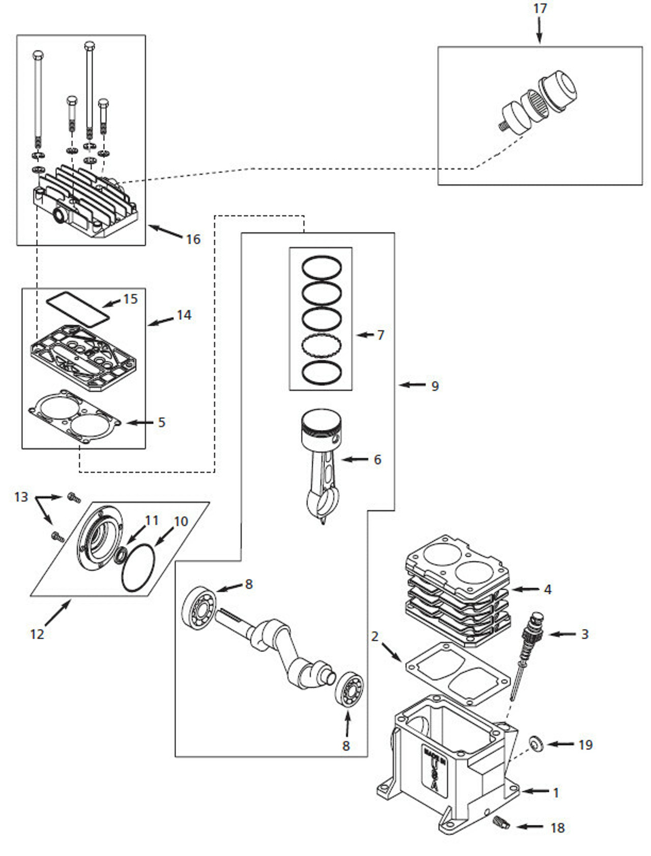 Speedaire SingleStage Air Compressor Pump Parts Master Tool Repair
