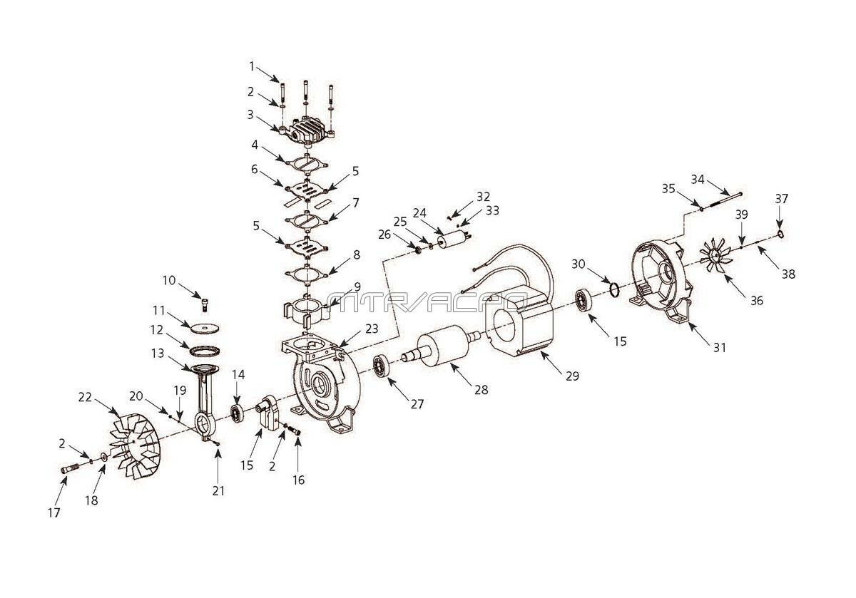 Campbell Hausfeld OilFree Air Compressor Pump Parts Master Tool Repair