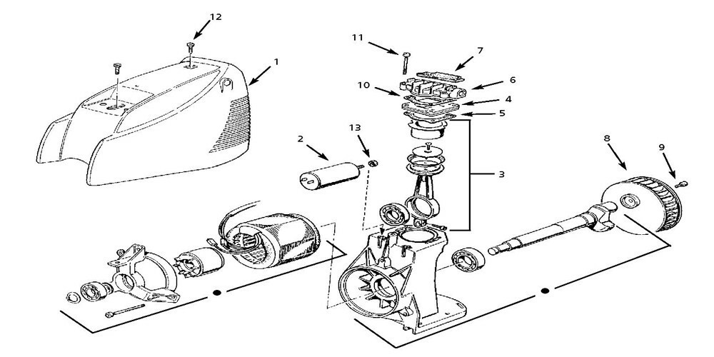 Campbell Hausfeld OilFree Air Compressor Pump Parts Master Tool Repair