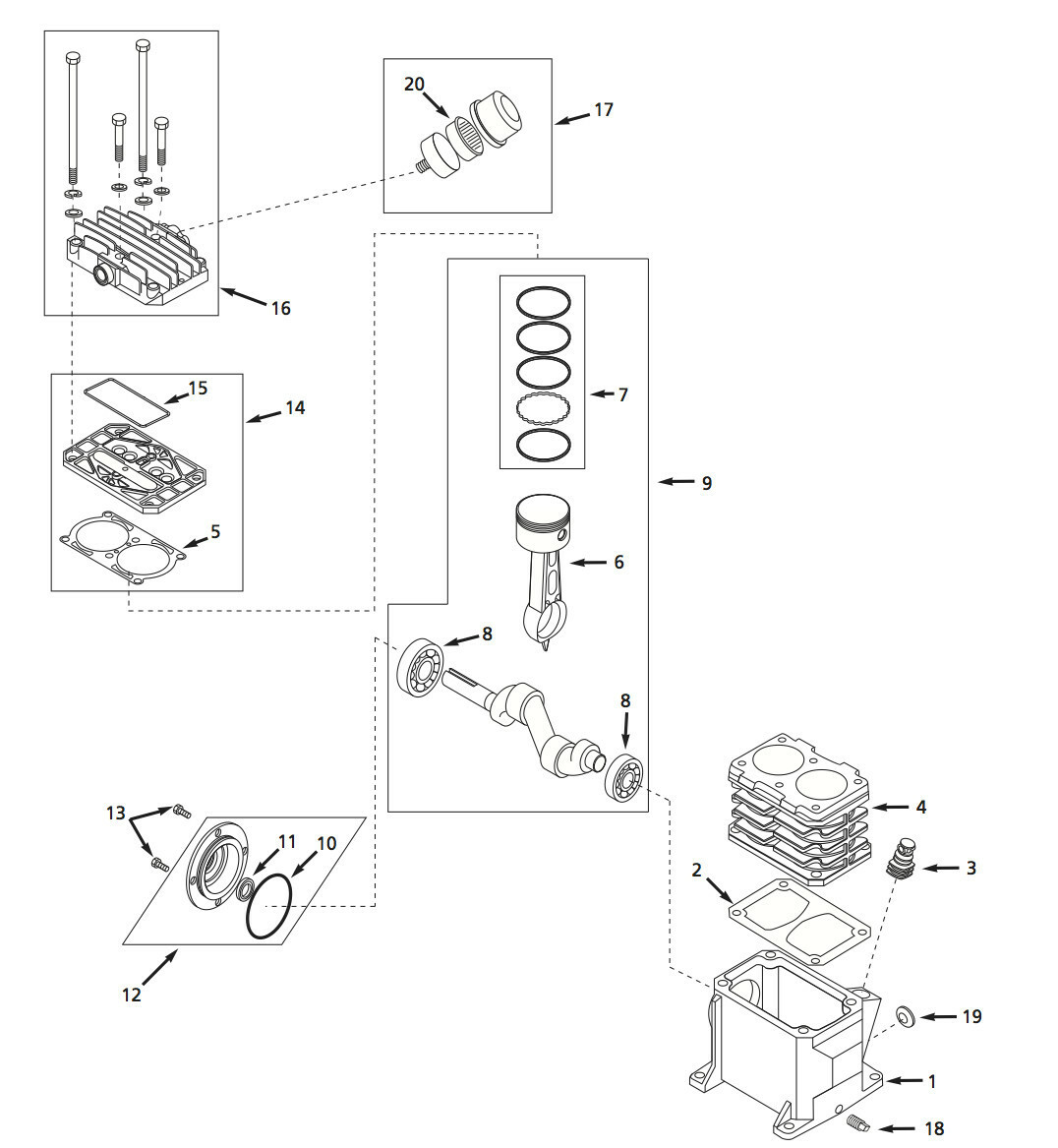 Speedaire SingleStage Air Compressor Pump Parts Master Tool Repair