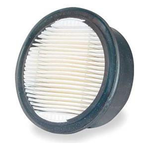 Rolair Replacement Filter Element for Twist-Lock Air Filter Assembly, round air filter with pleated white filter media and black rubber frame.