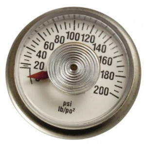 Air Compressor Pressure Gauge, 1/8" MPT, Back-Mount, 200 PSI, 1.5" Face #0806A9