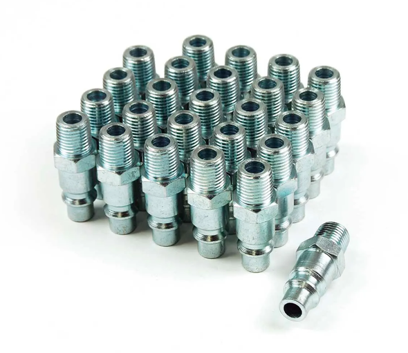 Industrial Male Plug, 1/4" Body x 3/8" NPT (Bulk 25-Pack) #080F42