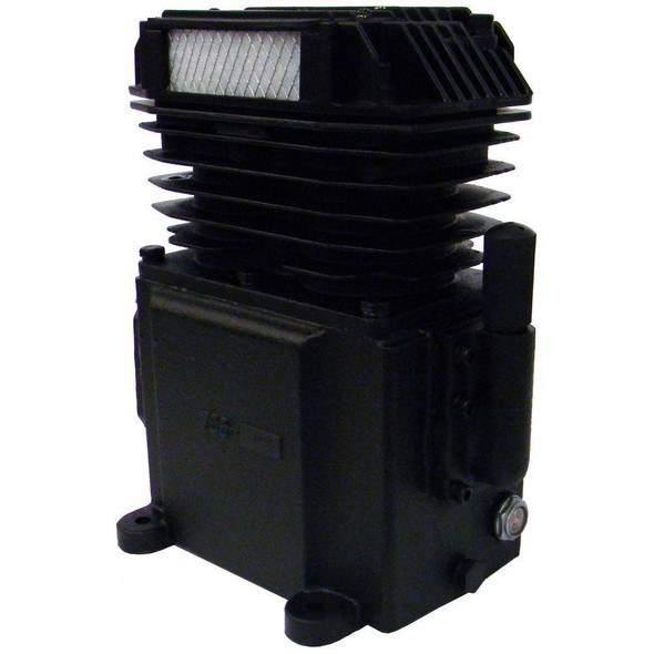 SBD-COMBINED 753H Air Compressor Pump Replacement, Complete Assembly, Single-Stage, 1.9 HP, black compressor pump with cooling fins and air filter