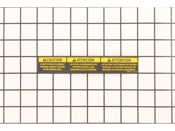WARNING LABEL, STORAGE POSITION #0AD07F