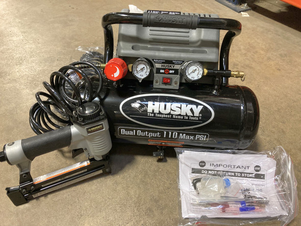 NEW Husky Oil-Free Hand-Carry Air Compressor Combo Kit, 2-Gallon #05C887