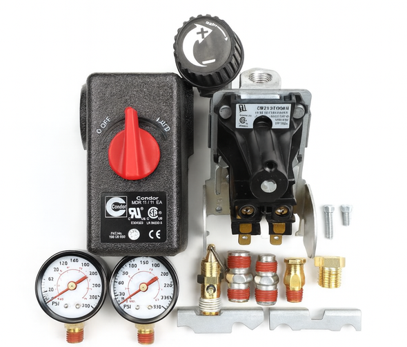 Speedaire Air Compressor Pressure Switch Kit, 80/100 PSI #01AB13