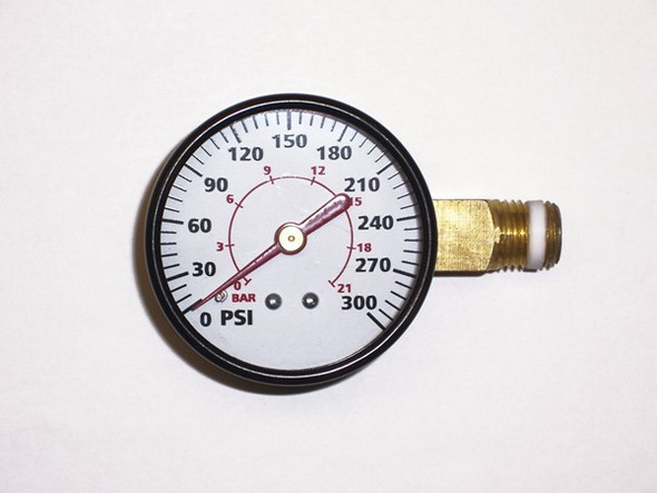 Pressure Gauge, 1/4" MPT, 2" Face, Right-Mount, 300 PSI #1163CE
