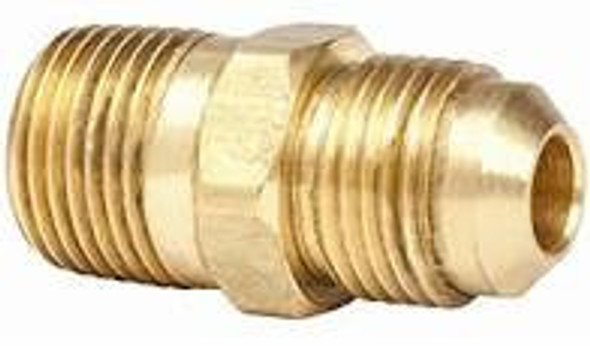 Straight Adapter, 1/2" Male SAE Flare x 1/2" MPT Brass #116423