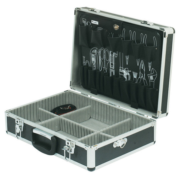 Black Aluminum Frame Tool Case with Pallet #1164AD