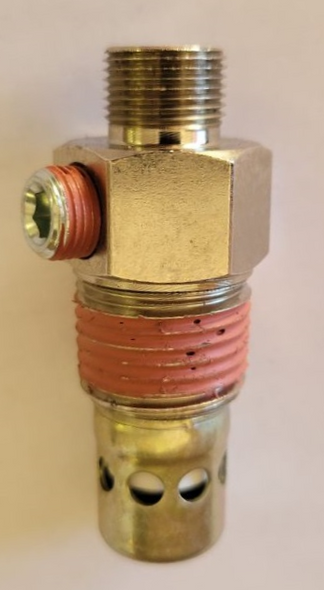 Check Valve, 3/8" Compression x 1/2" MPT w/ 1/8" Hole and Plug #116259