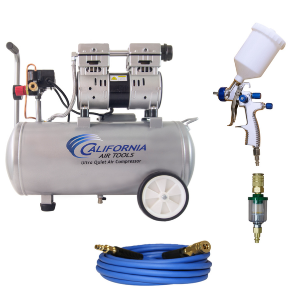 California Air Tools Ultra-Quiet Oil-Free Air Compressor & LVLP Spray Painting Kit #116653