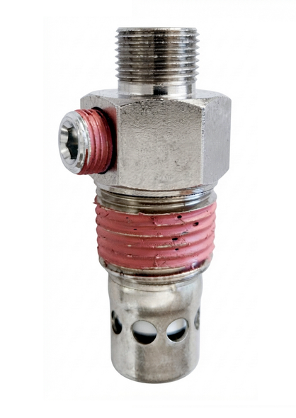 Check Valve, 3/8" Compression x 1/2" MPT with 1/8" Hole and Plug #09B72F