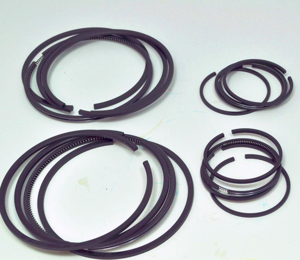 Air Compressor Sales Complete Ring Set, UT100 / EC10 / SC46 Pumps #0195BF, image of multiple black rubber compressor rings and seals arranged on a white background.