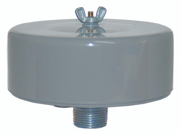 Air Compressor Sales Air Filter Assembly, 1" MPT #022D11, metallic air filter assembly with threaded connection and wing nut for air compressor systems.