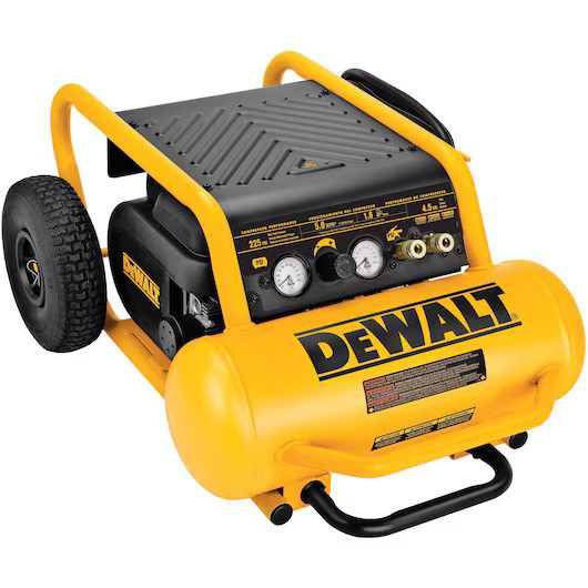 New DeWalt 4.5-Gallon 225 Max PSI Oil-Free Hand-Carry Air Compressor with Wheels #1166EA