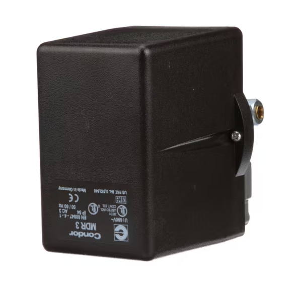 Condor MDR3 Pressure Switch, 140/175 PSI, 1-Port, 3/8" FPT with Unloader Valve #1166F8