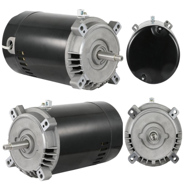 1 HP Round Flanged Pool Pump Electric Motor, 115/230 Volts, Single-Phase, 3,450 RPM #11671F