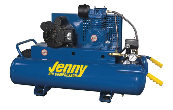 New Jenny 1.5 HP 8-Gallon Twin-Tank Wheeled Portable Electric Air Compressor, 6.5 CFM #11674A