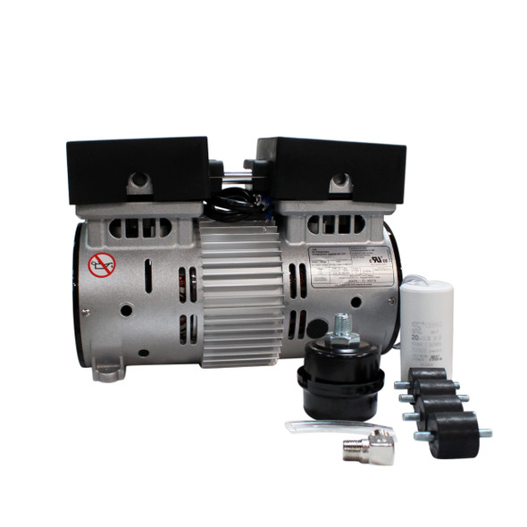 1.0 HP Ultra-Quiet & Oil-Free Vacuum Pump/Motor Assembly, 220V / 60Hz #11676E
