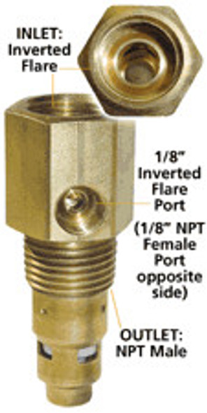 Check Valve 1/2" Inverted Flare x 1/2" MPT, CTG1212 #022B90