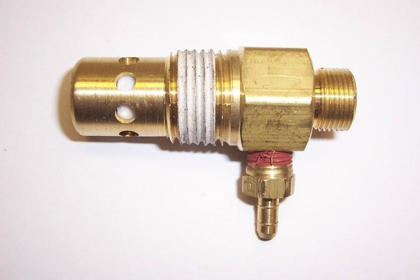 Master Tool Repair Check Valve Assembly, 3/8-inch Compression x 1/2-inch MPT with Hose Barb Fitting, shown in metal with brass and silver-colored components.