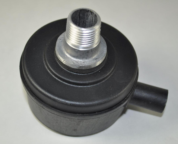 MAT - EDI Air Filter Assembly #01B4A6, black cylindrical air filter with metal fittings.