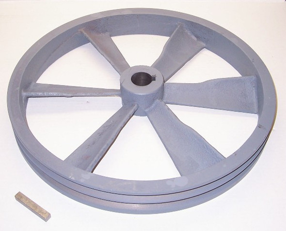 16" Cast Iron Flywheel with Key, 2-Belt #01AFA5