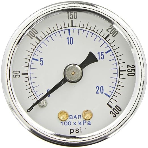 Husky Air Compressor Pressure Gauge Kit, 1/8" MPT, 300 PSI, Back-Mount (Set of 2) #05A58A