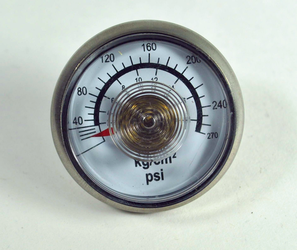 Pressure Gauge, 300 PSI, 1/8" Back-Mount, 1.70" Diameter #058D9D