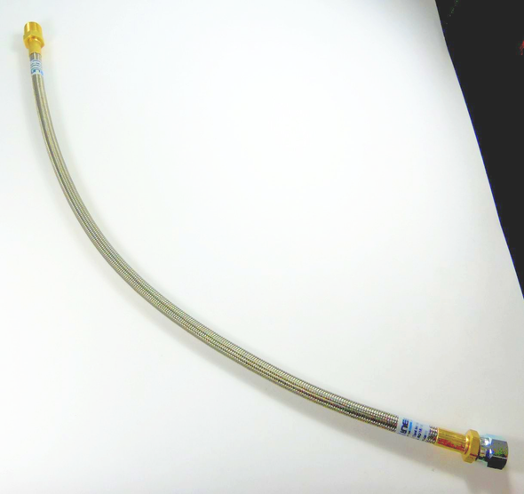 1/2" Steel Braided Discharge Tube #8 Female Flare, 28" Long #0E4716