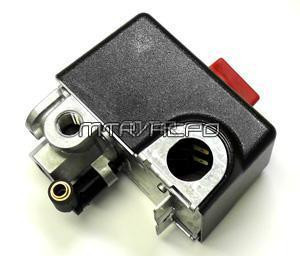 Condor MDR12 Pressure Switch, 160/200 PSI, 4-Port, 90-Degree Unloader Valve, On/Off Switch #01BEA9