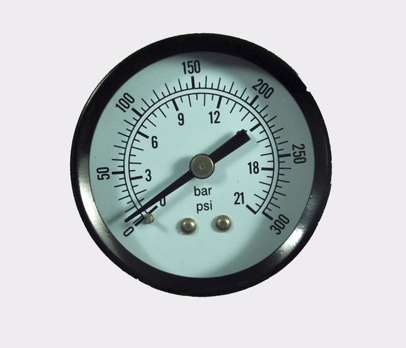 Pressure Gauge, 2.0" Face, 300 PSI, 1/4" Back-Mount #05A6FF