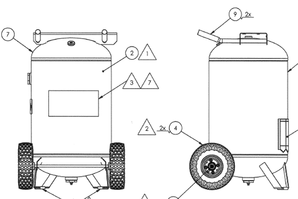 Coleman Powermate Air Compressor Tank Kit, 30-Gallon Vertical #059D51