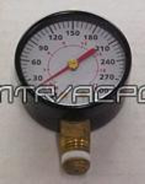 Pressure Gauge, 2" OD, 1/4" NPT, 300 PSI #05934C