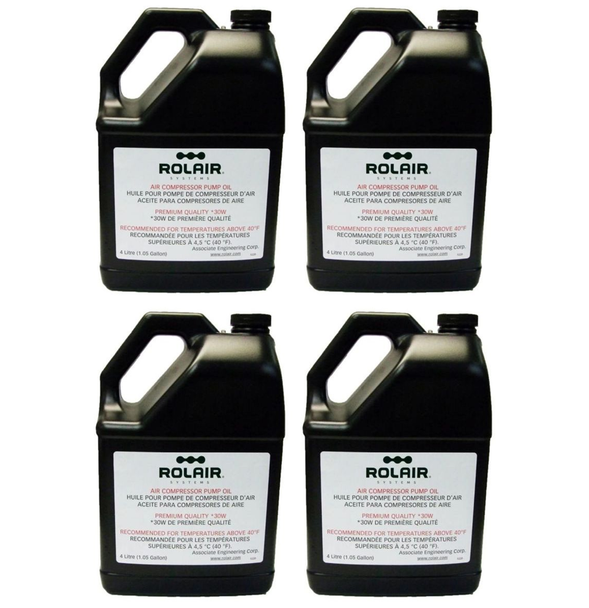 Case Of 4-Liter Bottles of 30W Air Compressor Oil #080F34