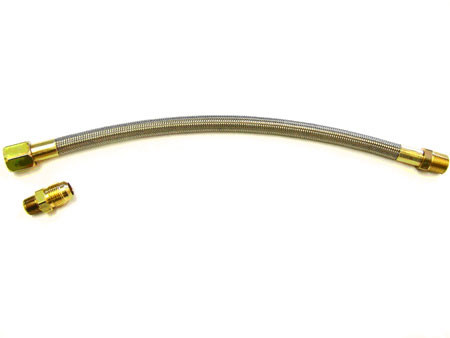 Braided Discharge Hose, 1/2" MPT x 5/8" JIC Female Flare Swivel, 17" Long #07FD0E
