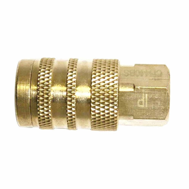1/4" Body x 1/4" FPT Industrial Brass Coupler #080DEE