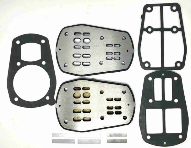 Rolair Valve Plate Assembly #07FCCE, image shows multiple metal and rubber gaskets and plates used in the valve assembly.