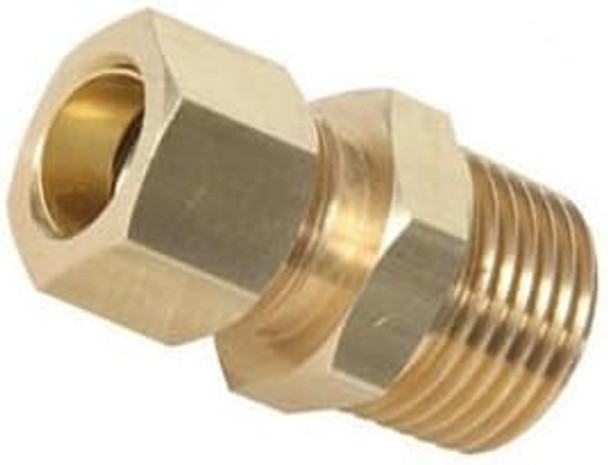 Compression Adapter, 1/4" Compression x 1/8" MPT #09B72D